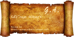 Gönye Albert névjegykártya