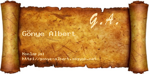 Gönye Albert névjegykártya